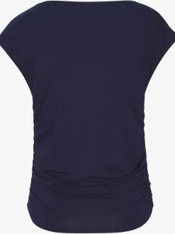 T-shirt à encolure en U avec fronces latérales en jersey extensible