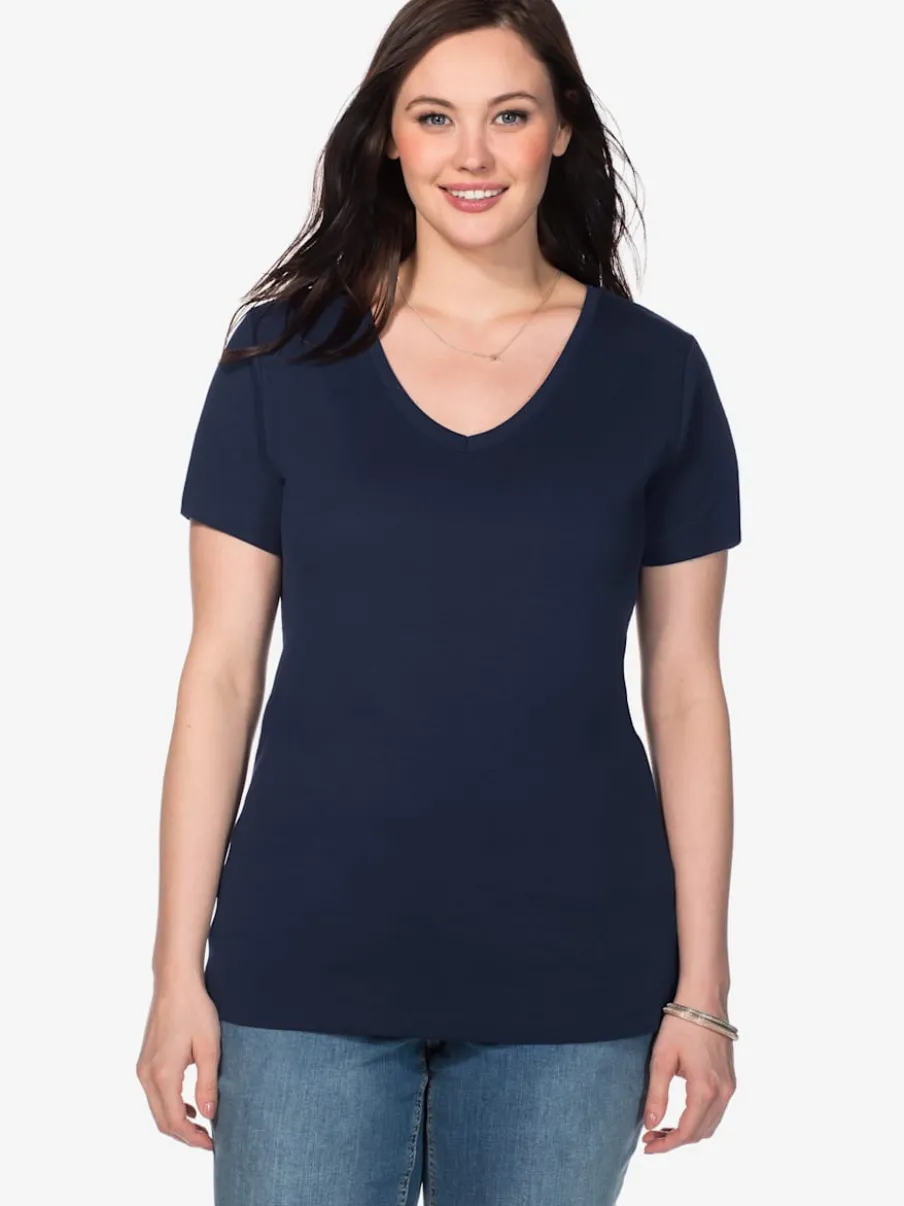 T-shirt encolure en v affinante