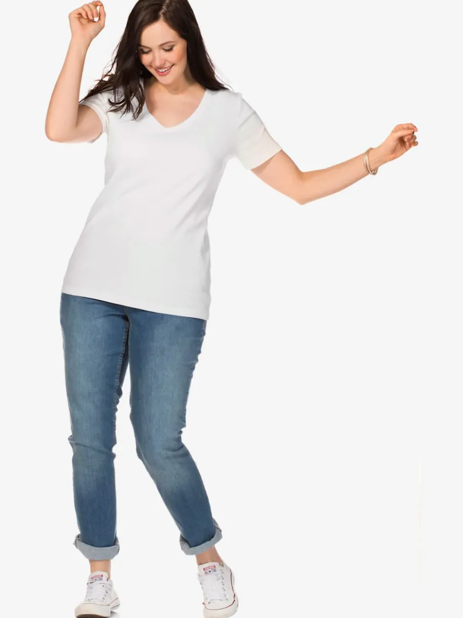 T-shirt encolure en v affinante