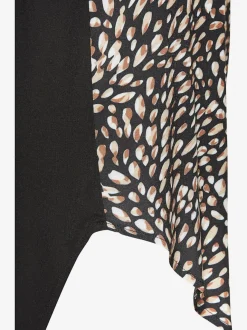T-shirt à encolure en V avec motifs imprimés en viscose douce