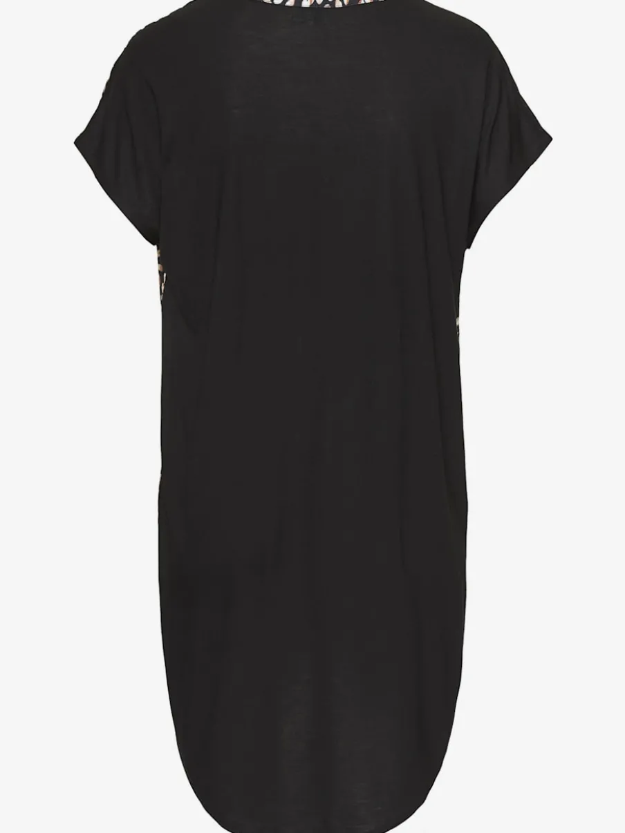 T-shirt à encolure en V avec motifs imprimés en viscose douce