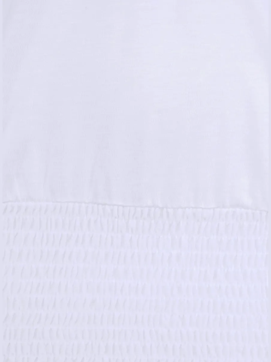 T-shirt à encolure extensible et manches 3/4 volantées