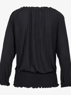 T-shirt à encolure extensible et manches 3/4 volantées