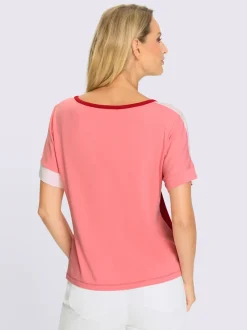 T-shirt à encolure ronde au motif graphique coloré