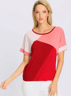 T-shirt à encolure ronde au motif graphique coloré
