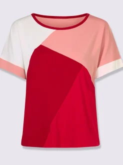T-shirt à encolure ronde au motif graphique coloré