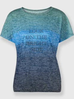 T-shirt à encolure ronde avec imprimé brillant léger
