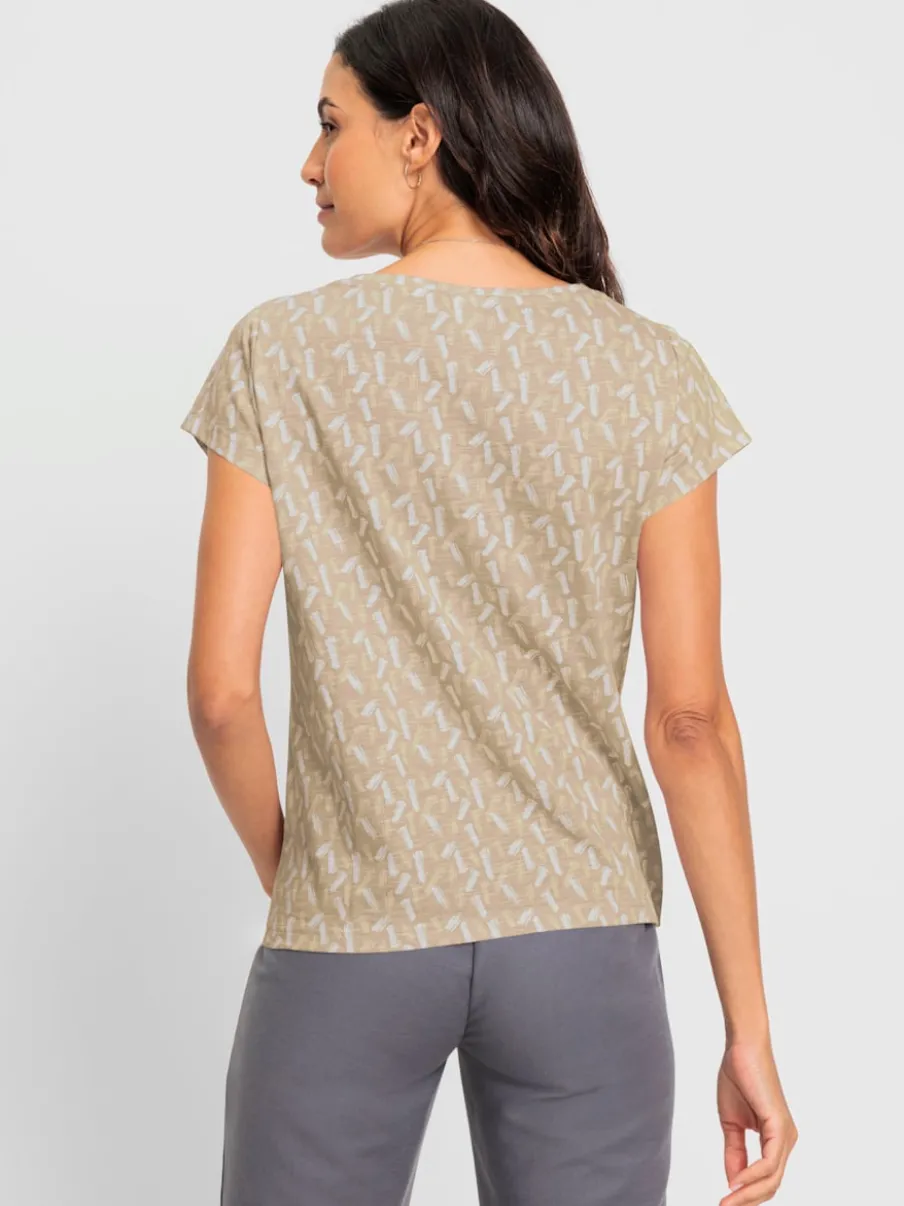 T-shirt à encolure ronde avec imprimé graphique et manches courtes