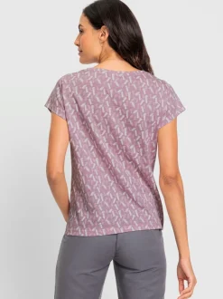 T-shirt à encolure ronde avec imprimé graphique et manches courtes