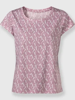 T-shirt à encolure ronde avec imprimé graphique et manches courtes