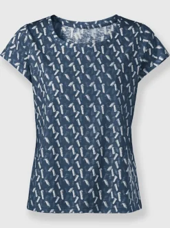 T-shirt à encolure ronde avec imprimé graphique et manches courtes