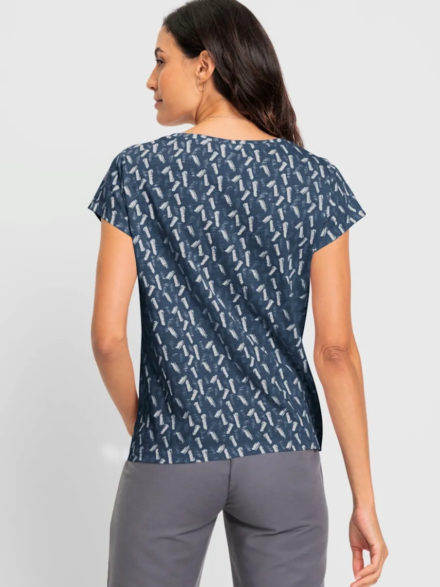 T-shirt à encolure ronde avec imprimé graphique et manches courtes