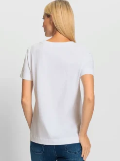 T-shirt à encolure ronde avec inscription GOOD VIBES