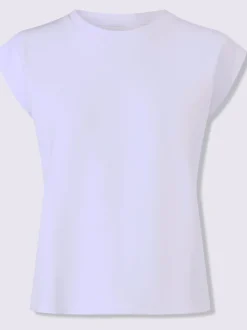 T-shirt à encolure ronde avec mancherons et manches courtes