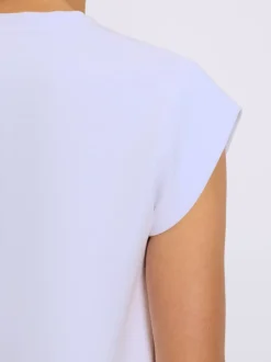 T-shirt à encolure ronde avec mancherons et manches courtes