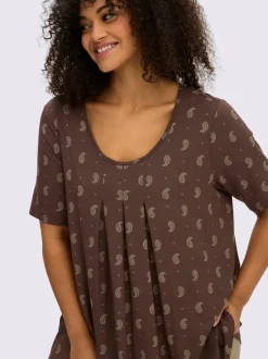 T-shirt à encolure ronde avec motif paisley