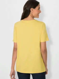 T-shirt à encolure ronde avec plis et coupe flatteuse