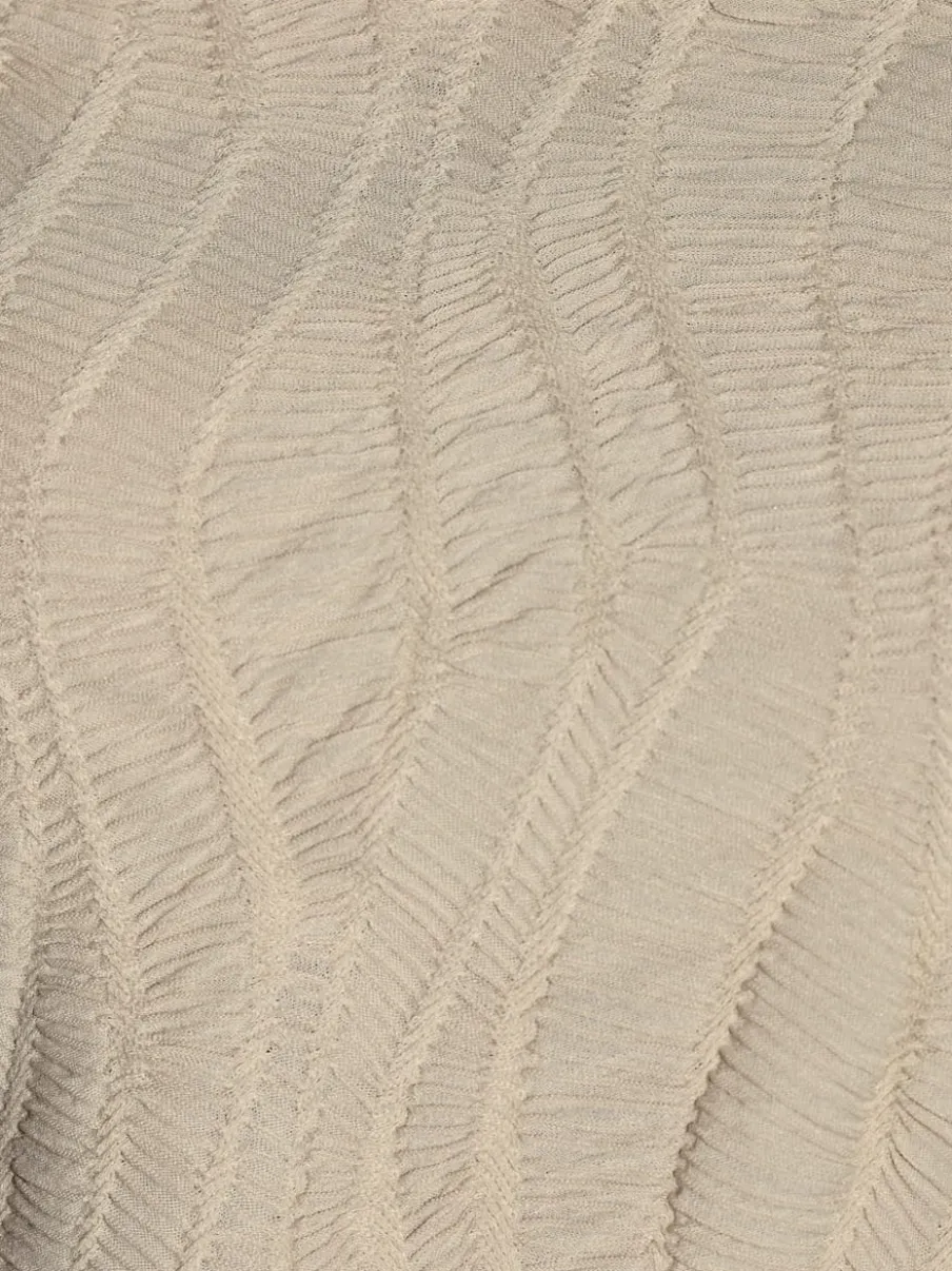 T-shirt à encolure ronde avec structure jacquard et manches courtes