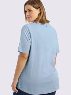 T-shirt encolure ronde avec v ouvert
