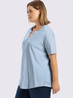 T-shirt encolure ronde avec v ouvert