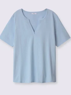T-shirt encolure ronde avec v ouvert