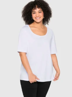 T-shirt encolure ronde dégagée