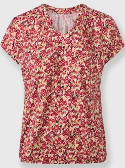 T-shirt à encolure ronde et motif floral léger