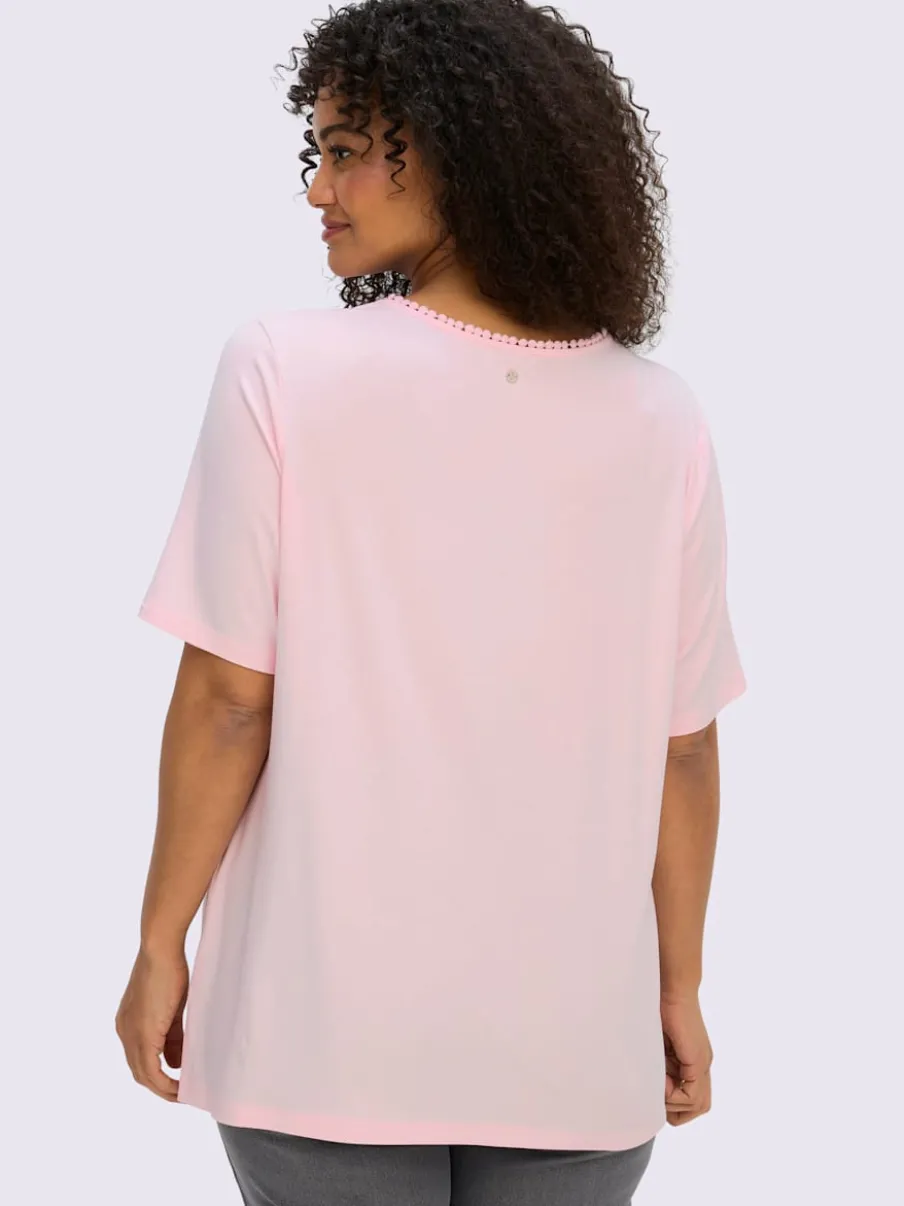 T-shirt à encolure ronde imprimé cœur fantaisie