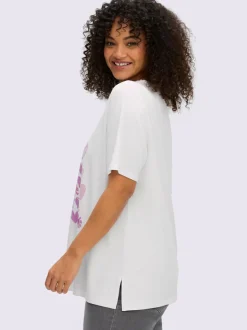 T-shirt à encolure ronde imprimé cœur fantaisie