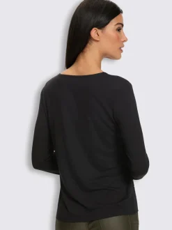 T-shirt à encolure ronde jolies pierres brillantes fantaisie