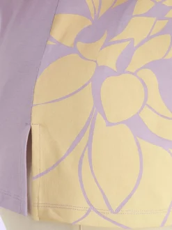 T-shirt à encolure ronde motif floral féminin