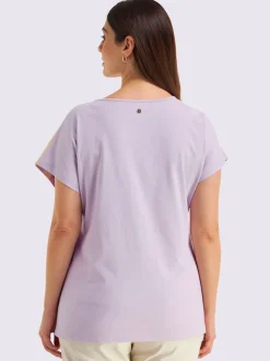 T-shirt à encolure ronde motif floral féminin