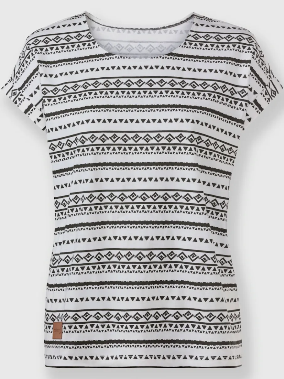 T-shirt à encolure ronde motifs graphiques manches courtes