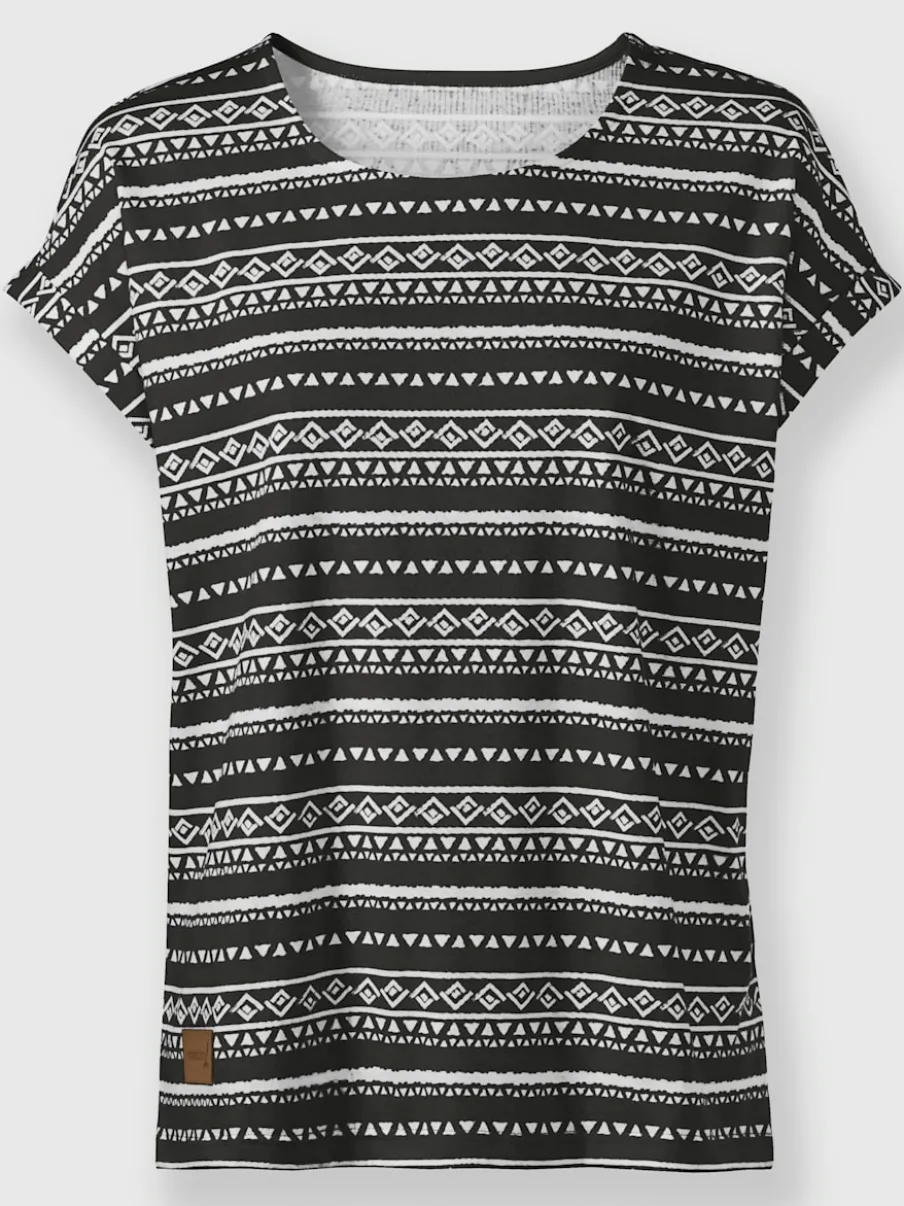 T-shirt à encolure ronde motifs graphiques manches courtes