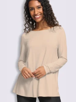 T-shirt à encolure ronde pli creux tendance au dos