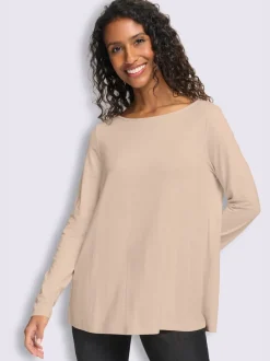 T-shirt à encolure ronde pli creux tendance au dos