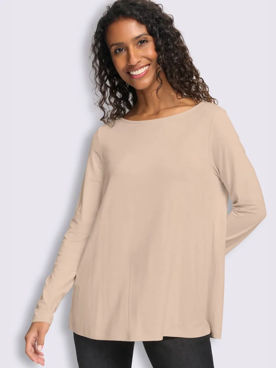T-shirt à encolure ronde pli creux tendance au dos