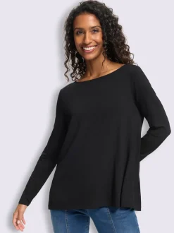 T-shirt à encolure ronde pli creux tendance au dos