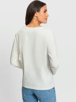 T-shirt à encolure ronde superbe broderie de cordonnet