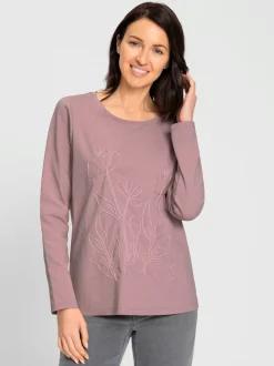 T-shirt à encolure ronde superbe broderie de cordonnet