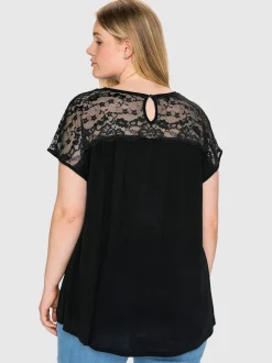 T-shirt en dentelle empiècement dentelle tendance