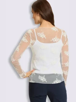 T-shirt en dentelle maille transparente