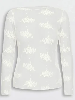 T-shirt en dentelle maille transparente
