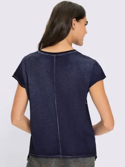 T-shirt en pur coton avec col rond et manches courtes