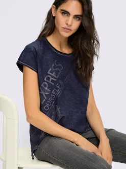 T-shirt en pur coton avec col rond et manches courtes