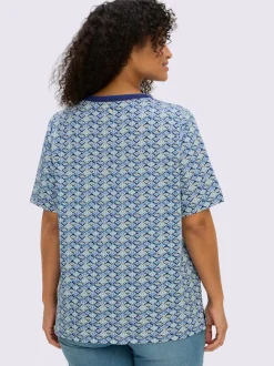 T-shirt en v avec dentelle ajourée