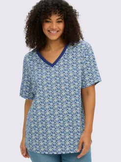 T-shirt en v avec dentelle ajourée