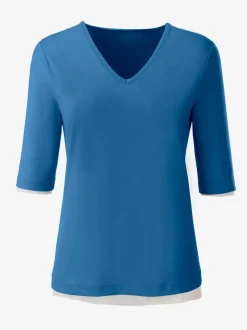 T-shirt en V doux en tactel respirant et durable