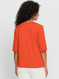T-shirt en V doux en tactel respirant et durable