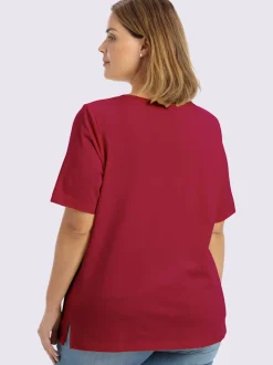 T-shirt en v encolure en v à boutons